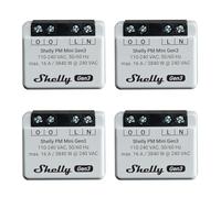Shelly PM Mini Gen 3 | Pack of 4 | WiFi & Bluetooth Smart Power Meter 1 Channel 16 A | Home Automation | Compatible with Alexa and Google Home | iOS Android App | No Hub Required, 3800235261613