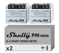 Shelly PM Mini Gen3, WiFi & Bluetooth Smart Power Meter, 1 Channel, 16 A, Home Automation, Real-time Power Monitoring, Alexa & Google Home, iOS & Android App, No Hub Required, Smart Schedules (2 Pack)