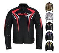 Shelly Premium Motorcycle Jacket for Adventure/Touring with Cordura Textile Fabric for Motorbike Racing, Riding (UK, Alpha, M, Regular, Regular, Red)