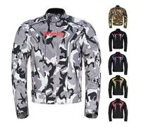 Shelly Premium Motorcycle Jacket Men for Adventure/Touring with Cordura Textile Windproof Bike Jacket for Motorbike Racing, Riding (UK, Alpha, 3XL, Regular, Regular, Camo Grey)