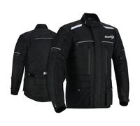 Shelly Premium Motorcycle Jacket Men for Adventure/Touring with Cordura Textile Windproof Summer Winter Long Jacket for Motorbike Racing, Riding (UK, Alpha, M, Regular, Regular, Black)