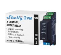 Shelly Pro 2PM, Wi-Fi 2-Channel Smart Relay Switch with Power Metering, Roller shutter remote control, Compatible With Alexa & Google Home, No Hub Required, DIN-rail Mount, iOS Android App