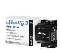 Shelly Pro 3 - Wi-Fi & LAN Smart Relay Switch, Single & Three Phase, 3 Channel, 16A, Dry Contacts, Garage Door, Lights & Heating Remote Control, DIN Rail, Home Automation, Alexa, No Hub Required