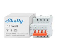 Shelly Pro 4CB C32A - Smart 4-Pole Miniature Circuit Breaker MCB with Wi-Fi Bluetooth and Ethernet, Overvoltage Undervoltage Protection, 32A Type C 6kA, DIN Rail, Alexa Google Home SmartThings