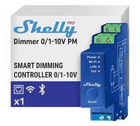 Shelly Pro Dimmer 0/1-10V PM, Smart Wi-Fi Dimming Controller, Light intensity adjustment, Power Metering, Smart schedules, Night Mode, No hub required, iOS/Android