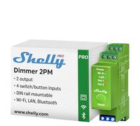 Shelly Pro Dimmer 2PM | Wi-Fi & LAN 2-Channel Smart Dimmer with Power Metering | 200W per Channel | Home Automation | DIN Rail | Alexa & Google Home | iOS Android App | Dimmable Lights