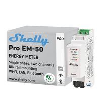 Shelly Pro EM 50A | LAN & Wi-Fi 2- Channel Energy Meter with Contactor Control | DIN-Rail | Home Automation | Compatible with Alexa & Google Home | iOS Android App | No Hub Required | Power Monitoring