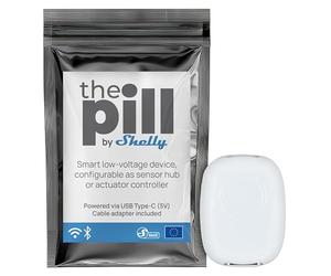 Shelly the Pill - Wi-Fi and Bluetooth Device that Connects to Various Sensors, USB-C, Analog Sensors Monitoring, 3 Input/Outputs, Temperature and Humidity Sensing, DC Loads Control, Smart Home
