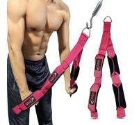 Shelly Triceps Rope Gym Cable Machine Attachments with Carabiner Anti-Slip Triceps Strap 2 Loops Neoprene Handles Pulldown Rope for Pushdowns Pulls Crunches Overhead Extensions Biceps Curl (Pink)