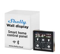 Shelly Wall Display Black - Wi-Fi & Bluetooth Smart Home Control Panel with Integrated 5A Switch, Colour Display, Home Automation, iOS Android App, Lux Sensors