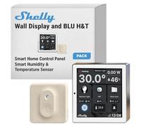 Shelly Wall Display White + Blu H&T Ivory (Bundle), Smart Control and Environmental Monitoring Starter Pack, WLAN & Bluetooth, Thermostat, Integrated 5A Relay, Neutral Conductor Required