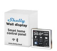 Shelly Wall Display White - Wi-Fi & Bluetooth Smart Home Control Panel with Integrated 5A Switch, Colour Display, Home Automation, iOS Android App, Lux Sensors