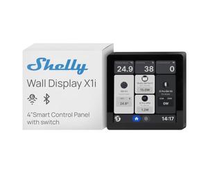 Shelly Wall Display X1i Black - Smart Home Control Panel with 4 Inch Touchscreen, Wi-Fi 6 Dual Band, Bluetooth 5.0, Quad-Core CPU, Built-in 5A Relay, Gesture Sensor, Alexa Google Home SmartThings