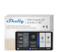 Shelly Wall Display X2 Silver + Blu H&T Ivory (Bundle), Wi-Fi Smart Home Automation Control Panel, Thermostat, Integrated 5A Relay, Neutral Conductor Required, Environmental Data, Alexa & Google Home