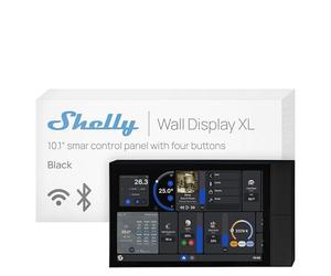 Shelly Wall Display XL Black - Wi-Fi Smart Home Control Panel, Touch Screen Colour Display 10.1", 4 Buttons, 2W Speakers, Relay 5A, LUX, Wireless Control, Home Assistant, Smart Home Automation