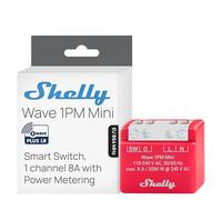 Shelly Wave 1PM Mini LR - Z-Wave Long Range, Smart Relay Switch, 1 Channel, 8A, Consumption Monitoring, Lights & Heating Remote Control, Low Energy, Home Automation, SmartStart, Z-Wave Hub Required