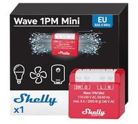 Shelly Wave 1PM Mini - Z-Wave Smart Switch Relay, 1 Channel, 8A, Power Metering, Home Automation, Lights Remote control, Z-Wave Hub Required, SmartStart, Consumption Monitoring