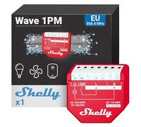 Shelly Wave 1PM, Z-Wave Smart Relay Switch with Power Metering - 16A, Lights & Heating Remote Control, Low Power Consumption, Network Repeater, iOS Android app, SmartStart Setup