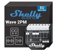 Shelly Wave 2PM, 2-Channel Z-Wave Smart Relay Switch with Power Metering - 16A, Remote Control, Low Power Consumption, Network Repeater, High reliability, SmartStart Setup