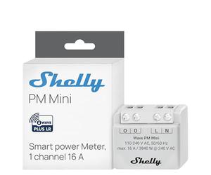 Shelly Wave PM Mini US LR, Z-Wave Long Range Smart Power Meter, 1-Channel 16 A, Compatible with Alexa, Google Home, SmartThings & Home Assistant, Bulletproof Security