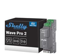 Shelly Wave Pro 2 - Professional 2-Channel Z-Wave Smarth Switch with Dry contacts (25 A), DIN-rail mountable , 2-phase control, Extended Network Repeater, High reliability, Home Automation