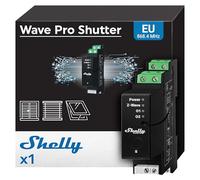 Shelly Wave Pro Shutter - Professional 2-Channel Z-Wave Roller Shutter Switch Module, DIN-rail mountable, Remote control motorized curtains, blinds via app, Slat tilt/angle control, SmartStart set-up