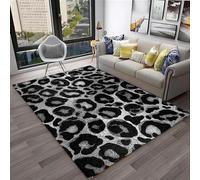 SHELOG Black and gray leopard print crawling mat children's room decoration children's area floor mat non-slip carpet bedroom soft cushion