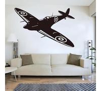 SHELOG Spitfire Jet Wall Decal Children's Room Fighter World War II Aircraft Airplane Biplane Wall Sticker Military Bedroom Decor Wall Art Decoration