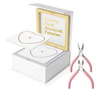 Shelprojsu Permanent Bracelet Kit for Couples, Friendship Bracelets Making Kit, DIY Locked Bracelet, Forever Bracelet Making DIY for Valentine's Day, Christmas and Everyday Gifts (family-Gold/Silver)