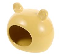 Shelter Animal-shaped Thermal, Dissipation High Cooling Efficient and Nest Ceramic Hideout Small with Yellow Cave for Summer Animal Hamster Pet Habitat