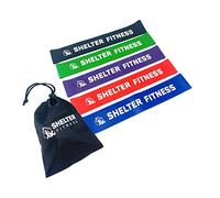 Shelter Fitness: Premium Latex Mini Loop Resistance Bands - Versatile Workout Accessory, Ideal for All Fitness Levels, Non-Slip, Durable, 5 Resistance Levels - Convenient Carry Bag for Travel