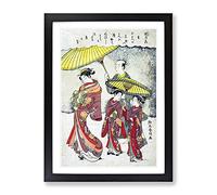 Sheltered From The Snow By Harunobu Suzuki Asian Japanese Framed Print | A4 Black Framed Wall Art | Ready to Hang | Asian Landscape Picture | Living Room Bedroom Lounge Office