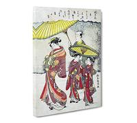 Sheltered From The Snow By Harunobu Suzuki Canvas Print | Gallery Wrapped 30mm Frame Wall Art | 20x14 inches | Ready to Hang | Asian Landscape Picture | Living Room Bedroom Lounge Office