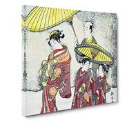 Sheltered from the Snow by Harunobu Suzuki Canvas Print | Gallery Wrapped 30mm Frame Wall Art | 20x20 inches | Ready to Hang | Asian Landscape Picture | Living Room Bedroom Lounge Office