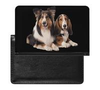 Sheltie Collie Shetland Sheep Basset Hound Dog Passport Holder Travel Wallet Cover Case with Card Slot Organiser for Men Women