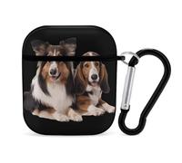 Sheltie Collie Shetland Sheep Basset Hound Dog PC Headphone Case for AirPods 1 And 2 Earphone Cover Earbuds Accessories with Keychain