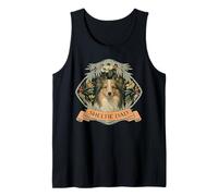 Sheltie Dad Shetland Sheepdog William Morris Style Tank Top