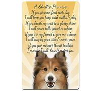 SHELTIE DOG fridge magnet. A Sheltie Promise. 55MM x 84MM Colour print on quality aluminium. Aluminium fridge magnet gift
