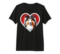 Sheltie Heart Cute Shetland Sheepdog Puppy Dog Owner Premium T-Shirt