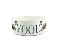 Sheltie Pet Bowl - Painted Dog Portrait by Rhianon Chauncey - Large Ceramic Dog Food Bowl/Dish Gift for Dogs