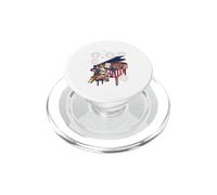 Sheltie Playing Piano 4th Of July US Flag Instrumentalist PopSockets PopGrip for MagSafe