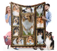 Sheltie Shetland Sheepdog Blanket, Fleece Throw Blanket for Couch Bed, Soft Cozy Warm Flannel Blankets and Throws for Sofa Living Room, Gifts for Dog Lovers, 50" x 60"
