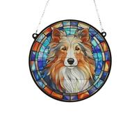 Sheltie Stained Glass Effect Suncatcher Gift for Dog Lovers - 13cm