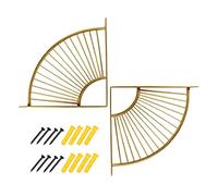 Shelve Support Bracket, 15/20/30cm Fan-shaped Shelf Bracket, Wall-mounted Floating Shelving Bracket, Black/gold Decorative Shelf Brackets-2 Pieces,Gold-25cm/9.8in