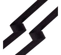 Shelver 1/2 inch 13mm Bias Binding Tape for Sewing, Bias Tape, Single Fold, 100% Cotton, Black and White (Black 25m)