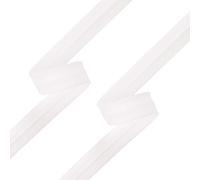 Shelver 1/2 inch 13mm Bias Binding Tape for Sewing, Bias Tape, Single Fold, 100% Cotton, Black and White (White 25m)