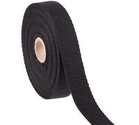 Shelver Heavy Duty Cotton Webbing Strap, 1 or 1.5 Inches and Colours, 5m (Black, 25mm)