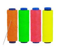 Shelver Waxed Thread, 1mm Thick Strong Thread for Leather, Heavy Fabrics, Upholstery, Shoes, Bags, DIY, Repairs 4x100 Metre (Neon Set)