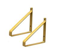 Shelving Brackets,Shelf Brackets,2 Pcs Iron Rustic Shelf Brackets Heavy Duty Floating Shelves Tripod Triangle Wall Mounted Shelve Bracket(Gold,10inch(25cm))