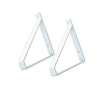 Shelving Brackets,Shelf Brackets,2 Pcs Iron Rustic Shelf Brackets Heavy Duty Floating Shelves Tripod Triangle Wall Mounted Shelve Bracket(White,8inch(20cm))